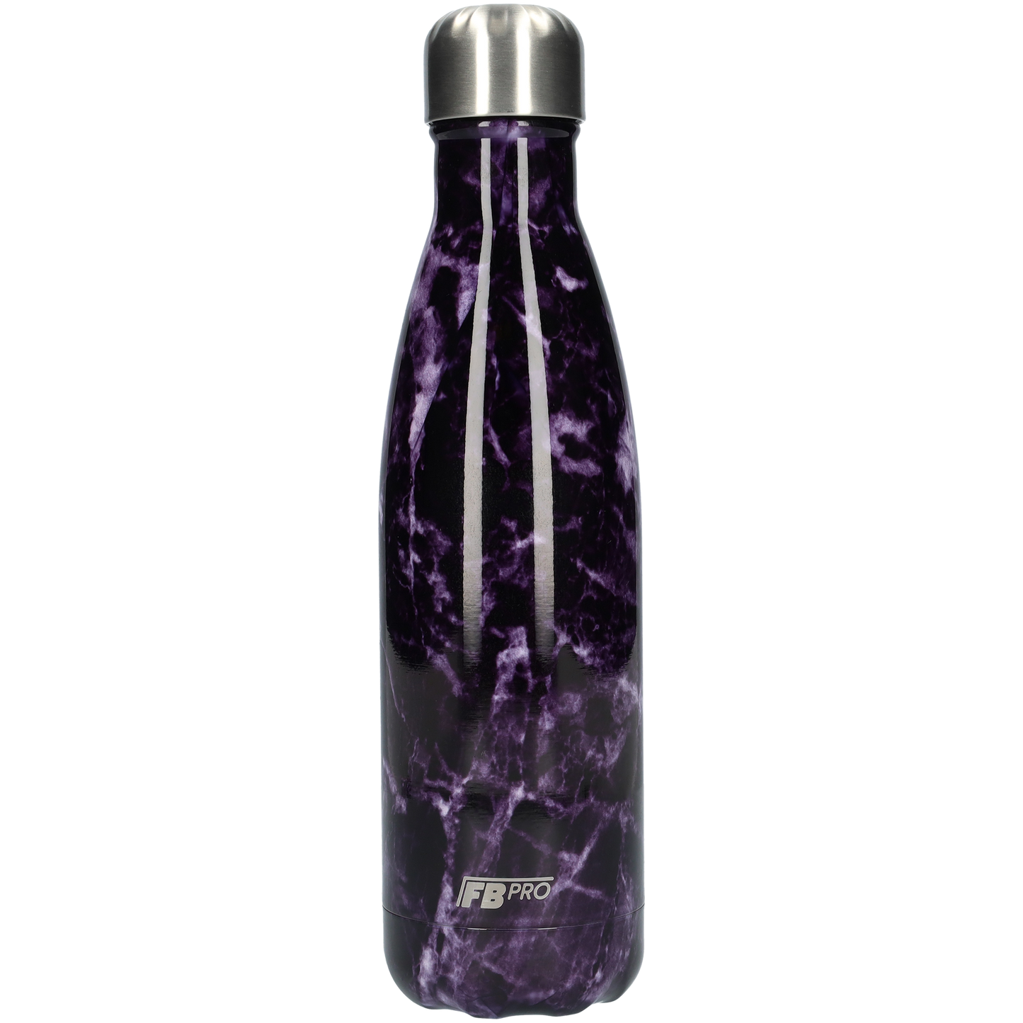 Thermosfles - Waterfles - Drinkfles slank 500ml - Purple Storm Marble - Paarse Storm Marmer