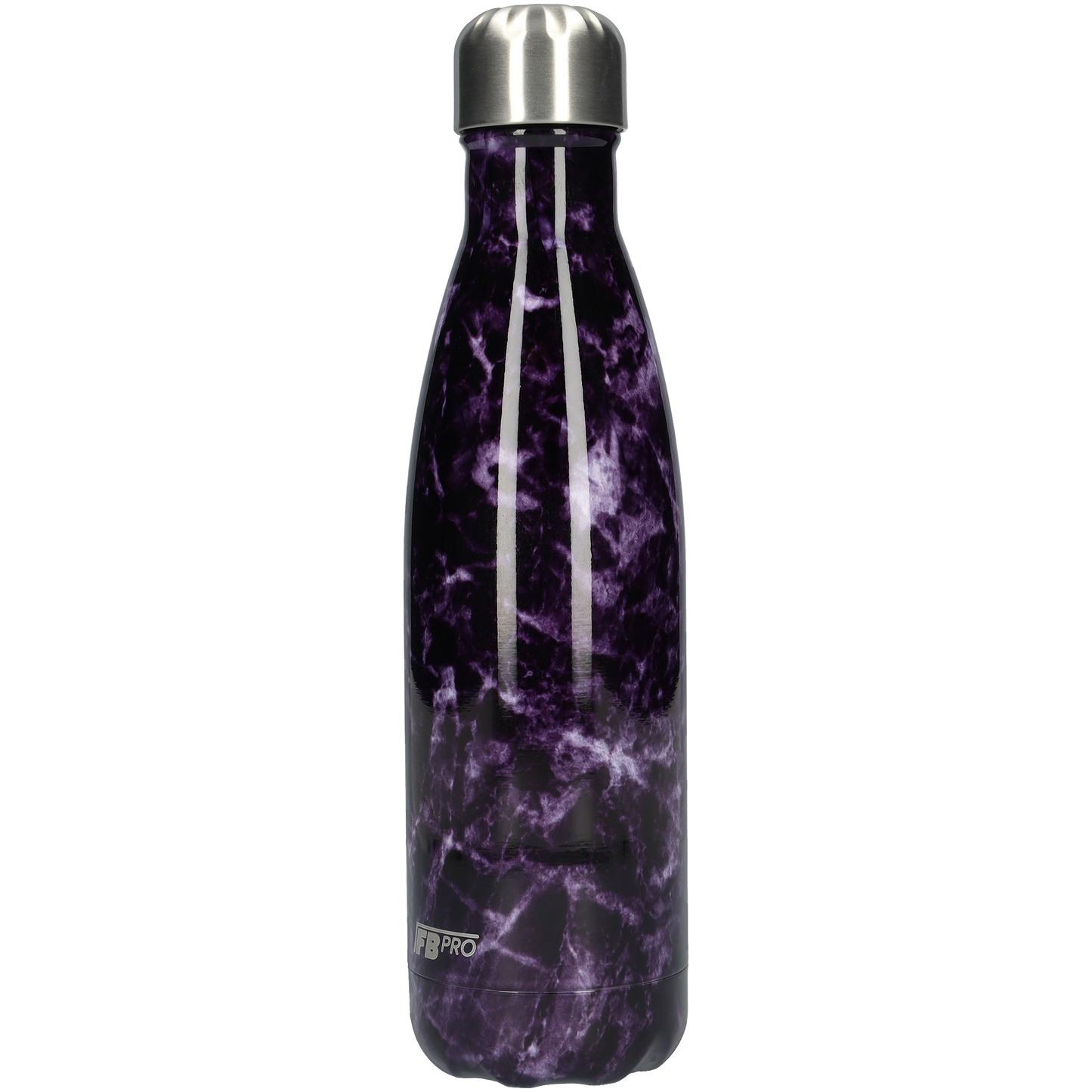 Thermosfles - Waterfles - Drinkfles slank 500ml - Purple Storm Marble - Paarse Storm Marmer