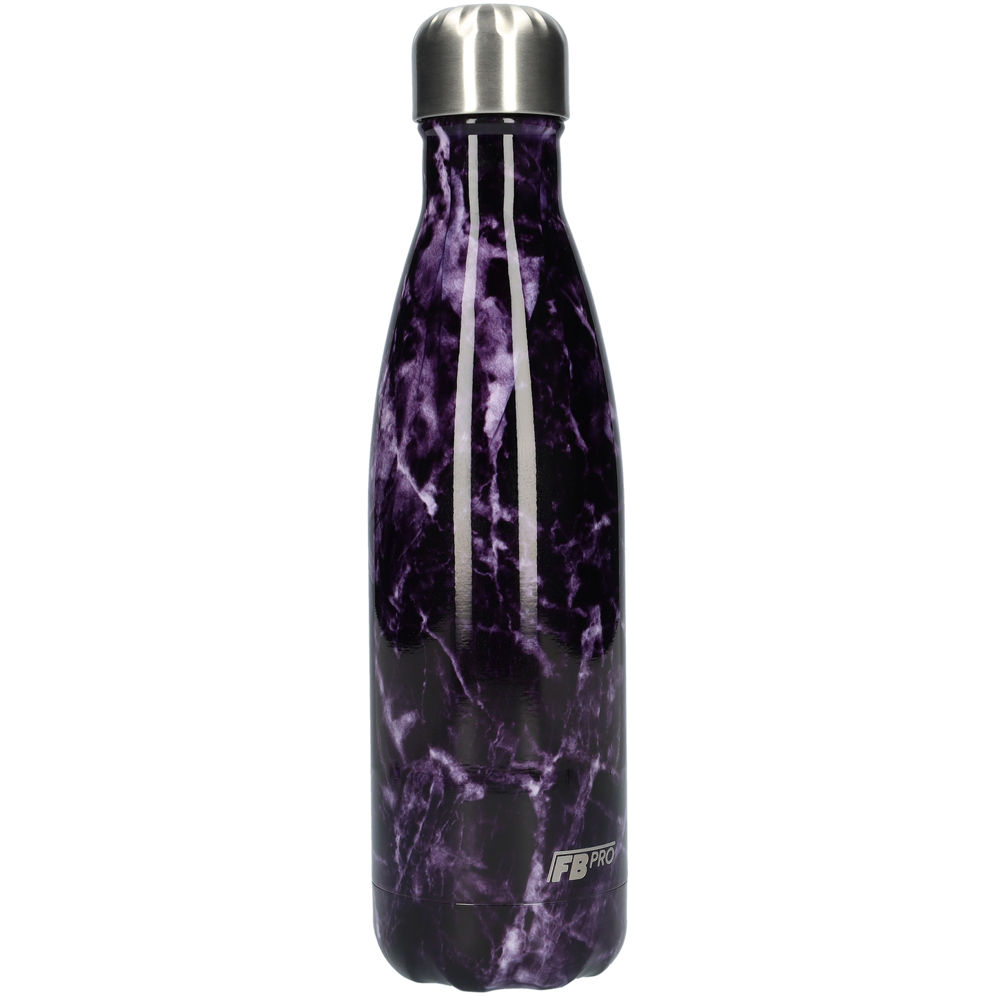 Thermosfles - Waterfles - Drinkfles slank 500ml - Purple Storm Marble - Paarse Storm Marmer