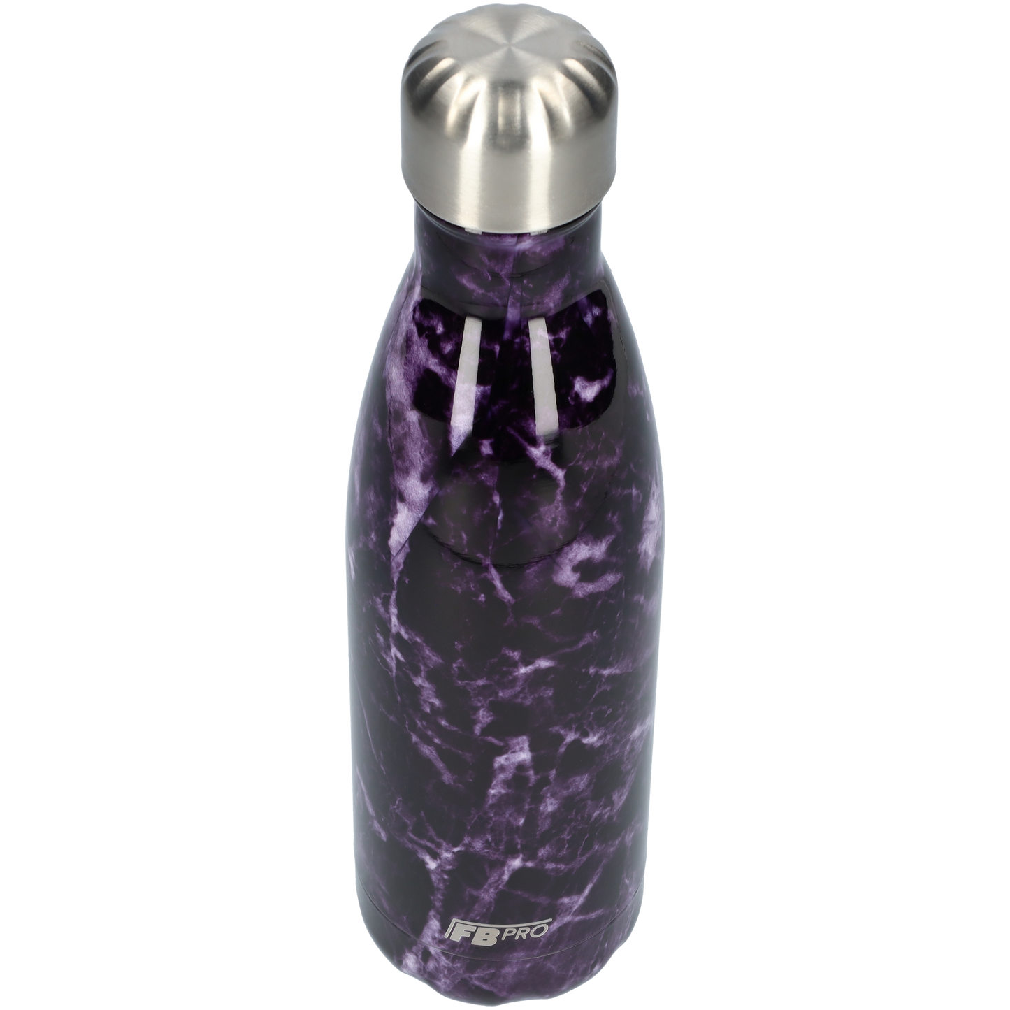 Thermosfles - Waterfles - Drinkfles slank 500ml - Purple Storm Marble - Paarse Storm Marmer