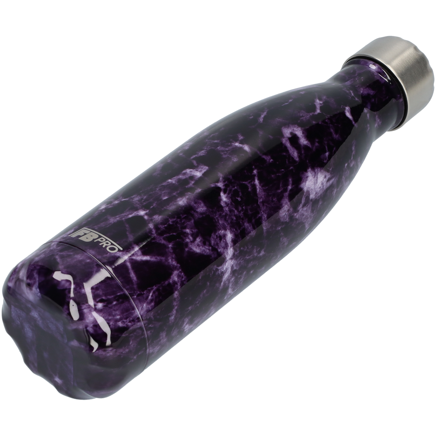 Thermosfles - Waterfles - Drinkfles slank 500ml - Purple Storm Marble - Paarse Storm Marmer