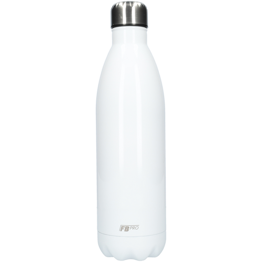 Thermosfles - Waterfles - Drinkfles slank 1000ml - White - Wit