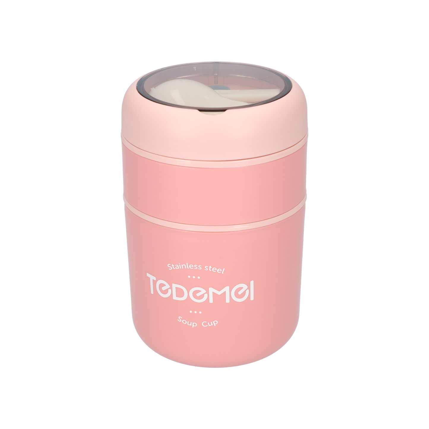 2 Laags Voedselcontainer - Thermos Voedsel Container - Soepbeker to go - Roze