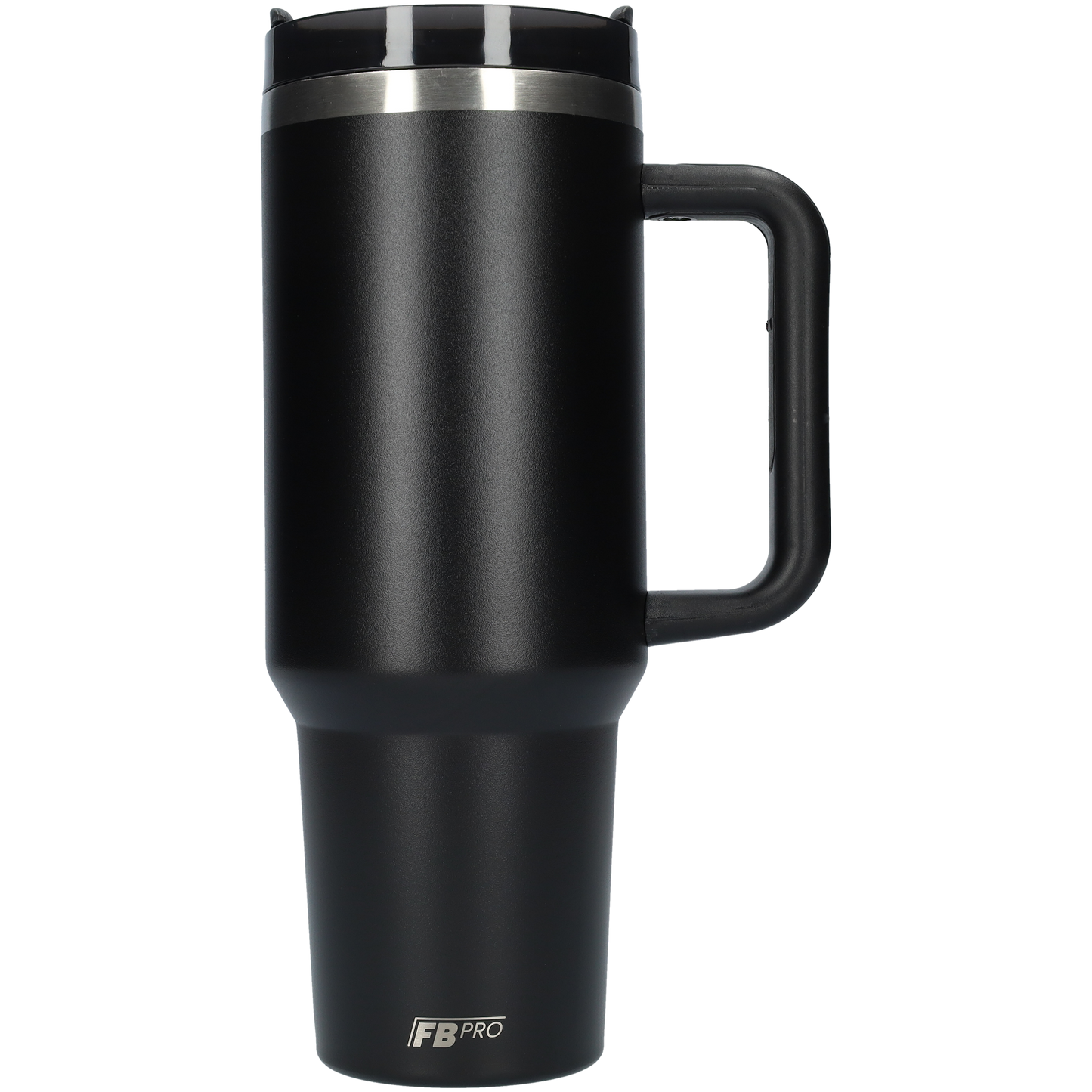 Thermos drinkbeker tumbler 1.2L met handvat en rietje - 1200 ML - Zwart