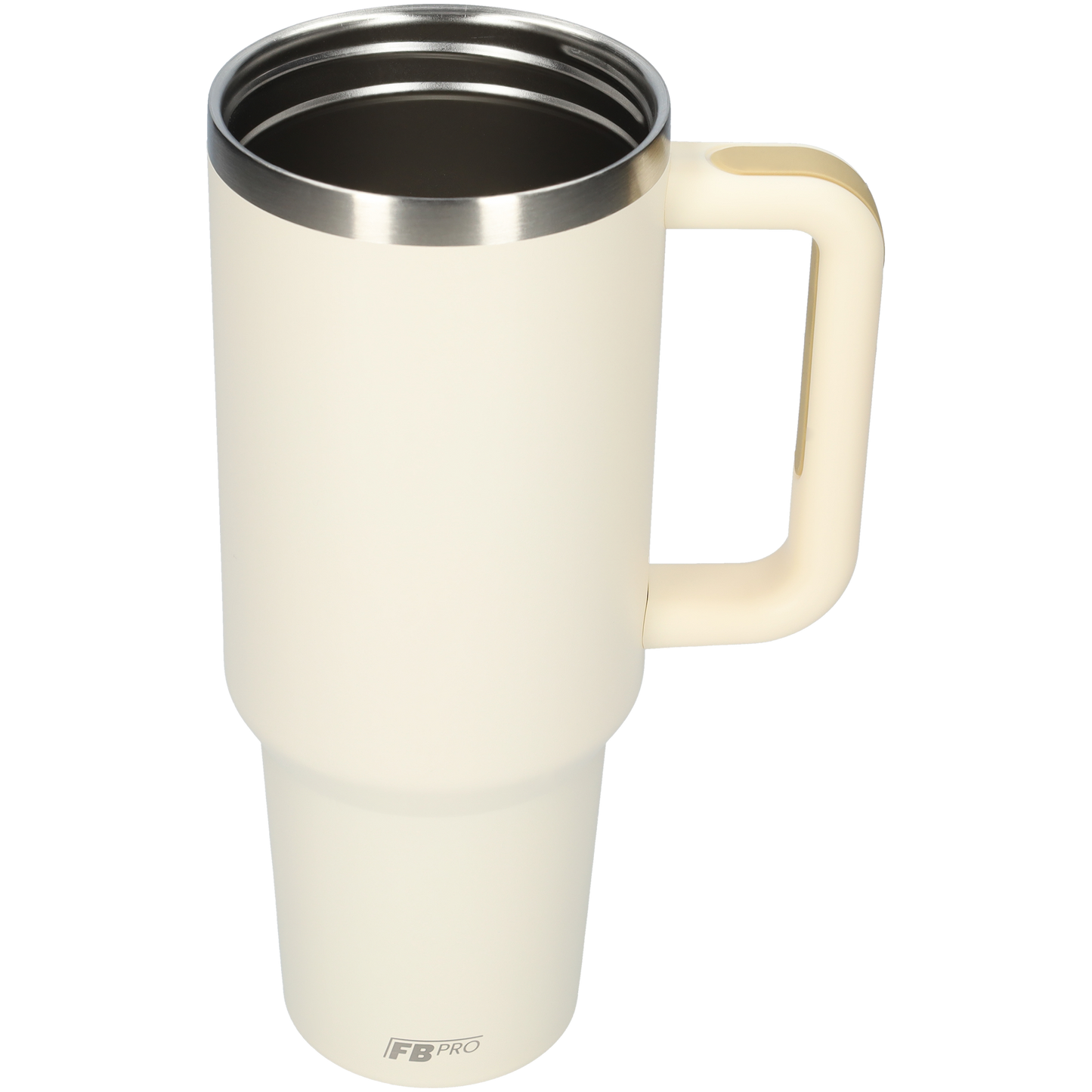 Thermos drinkbeker tumbler 1.2L met handvat en rietje - 1200 ML - Beige