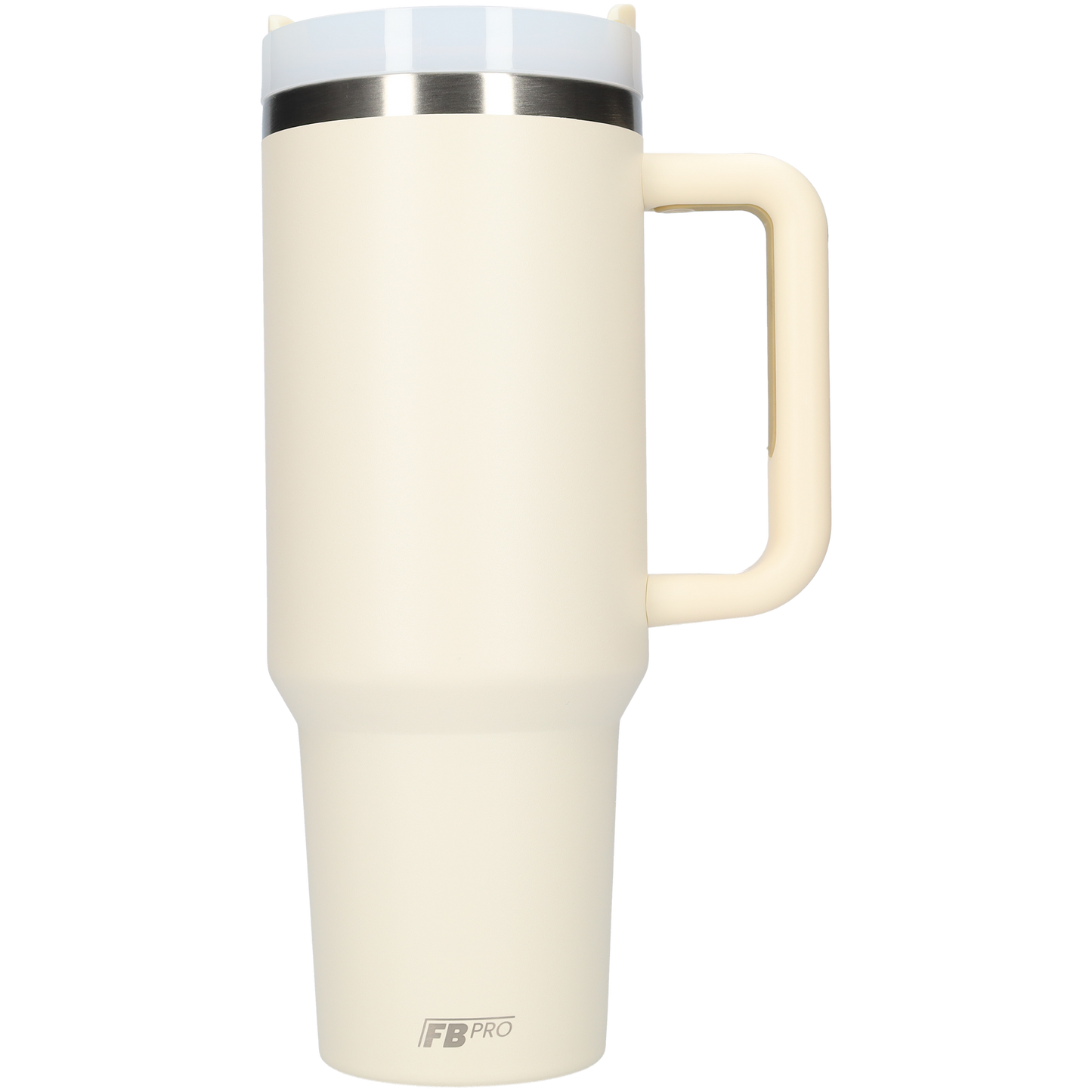 Thermos drinkbeker tumbler 1.2L met handvat en rietje - 1200 ML - Beige