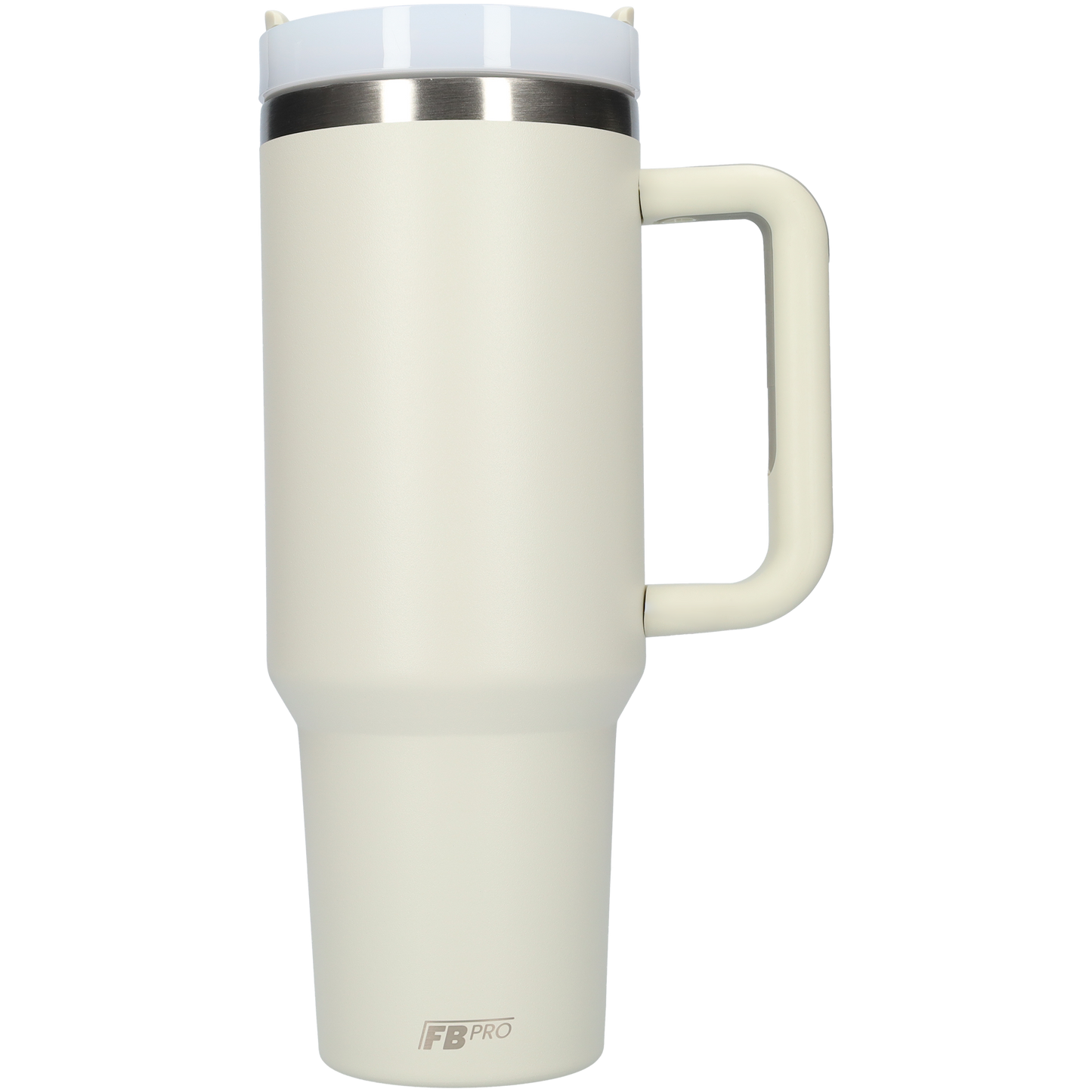 Thermos drinkbeker tumbler 1.2L met handvat en rietje - 1200 ML - Crème