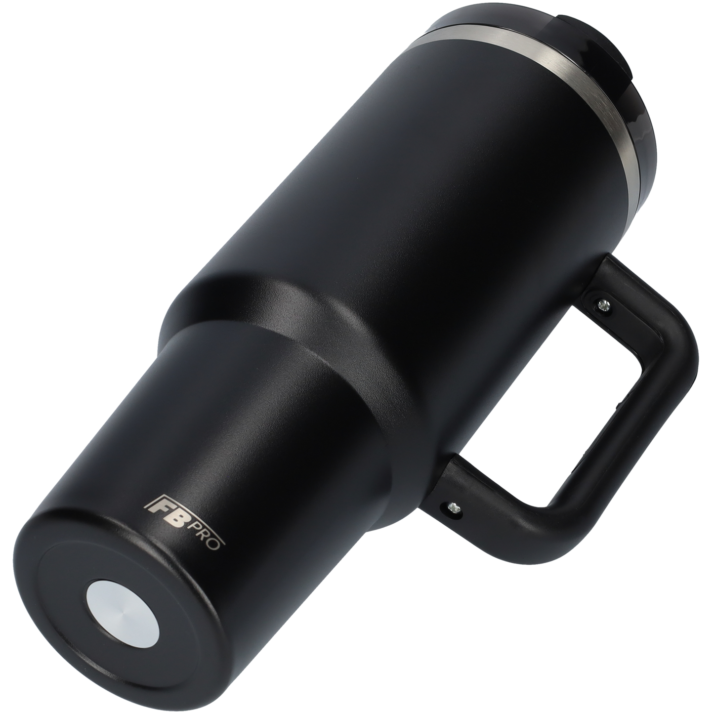 Thermos drinkbeker tumbler 1.2L met handvat en rietje - 1200 ML - Zwart